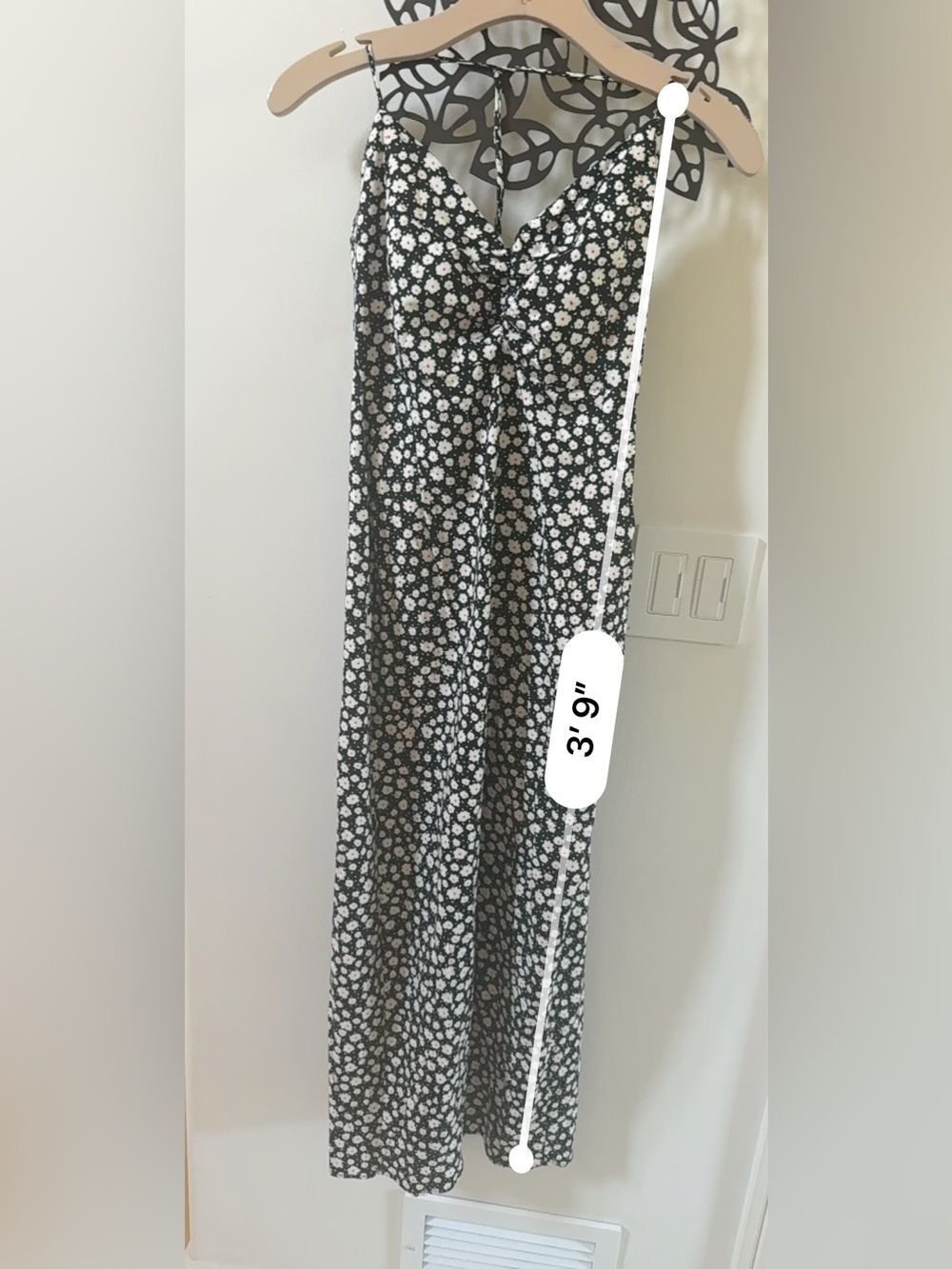 Zara Linen Floral Strapy Midi Dress M NWT - Picture 8 of 14